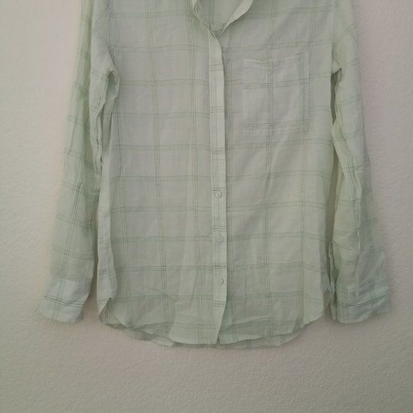 Treasure & Bond Green Plaid Button Down Shirt XS - Picture 3 of 12